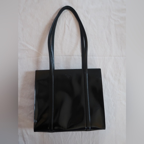 Prada Handbags - Vintage 90’s Prada Spazzolato Black Tote Bag CBK